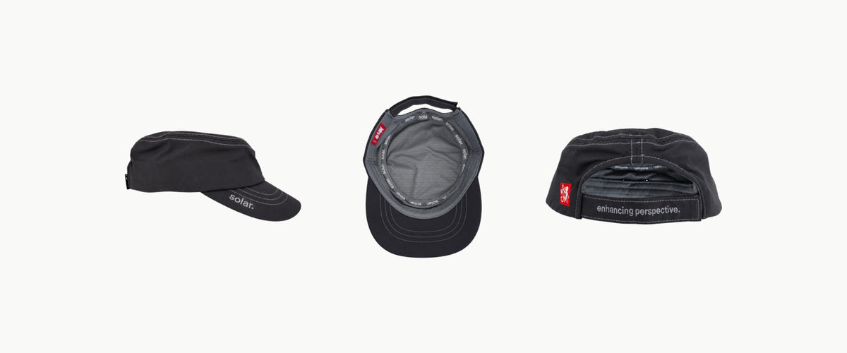 Archive Army Cap, grey blue: side, inside and back